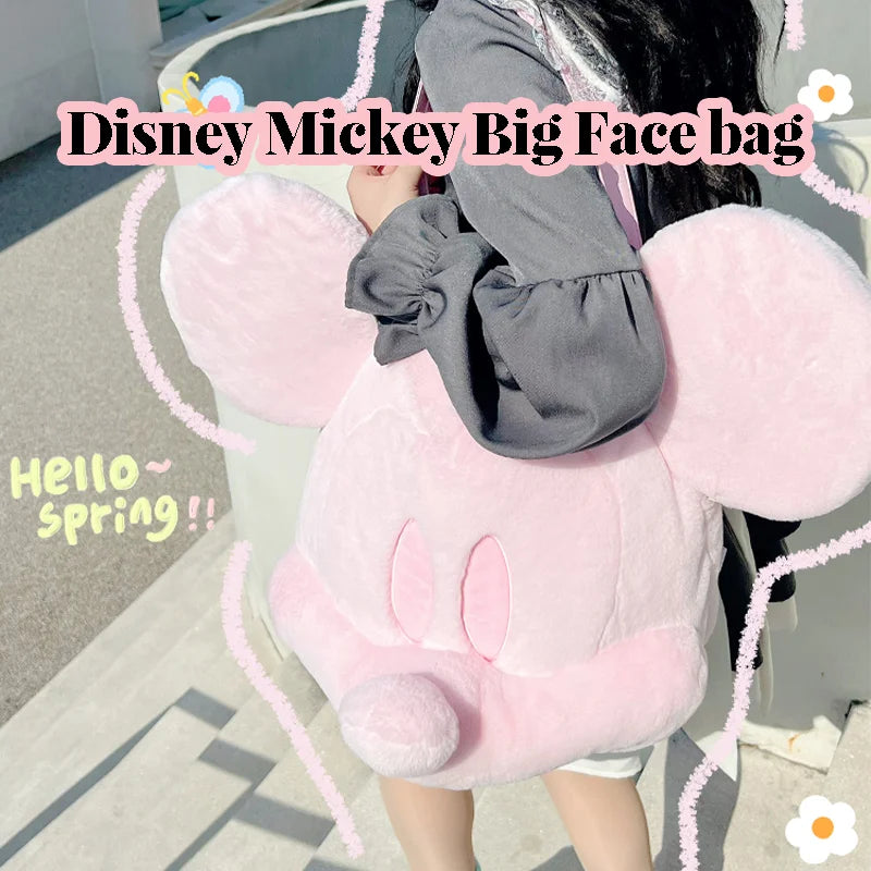 Mickey Big Head Bag Single Shoulder Bag Cartoon Mickey Toys Girlfriend Kawaii Surprise Christmas Birthday Gifts