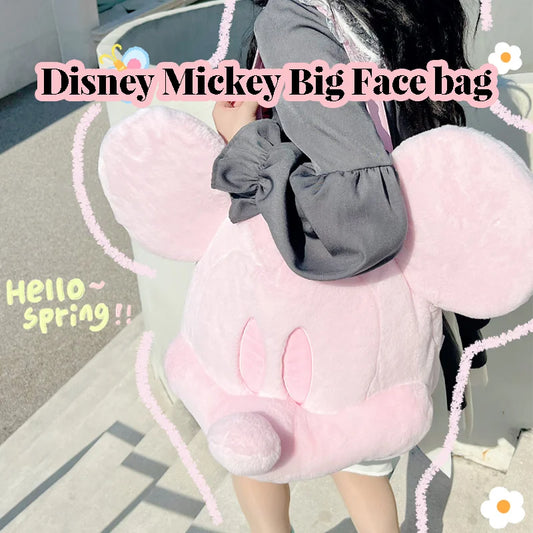 Mickey Big Head Bag Single Shoulder Bag Cartoon Mickey Toys Girlfriend Kawaii Surprise Christmas Birthday Gifts