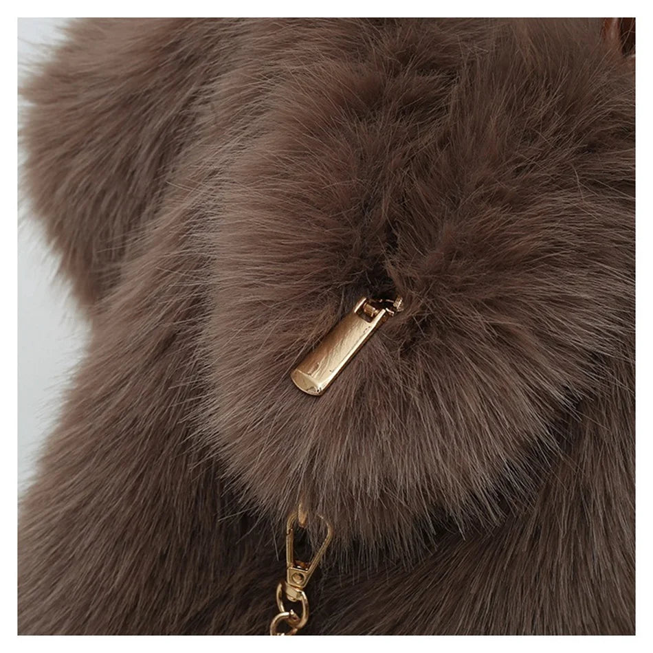 Women's Plush Shoulder Bag High-end Fashion Luxury Soft Faux For Skin Shoulder Bag Faux Fur Women's Bag