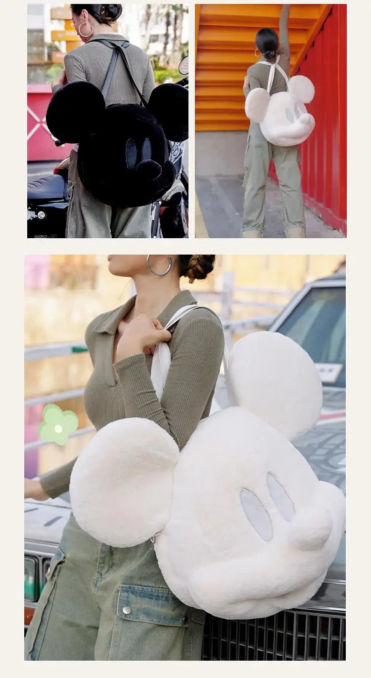Mickey Big Head Bag Single Shoulder Bag Cartoon Mickey Toys Girlfriend Kawaii Surprise Christmas Birthday Gifts
