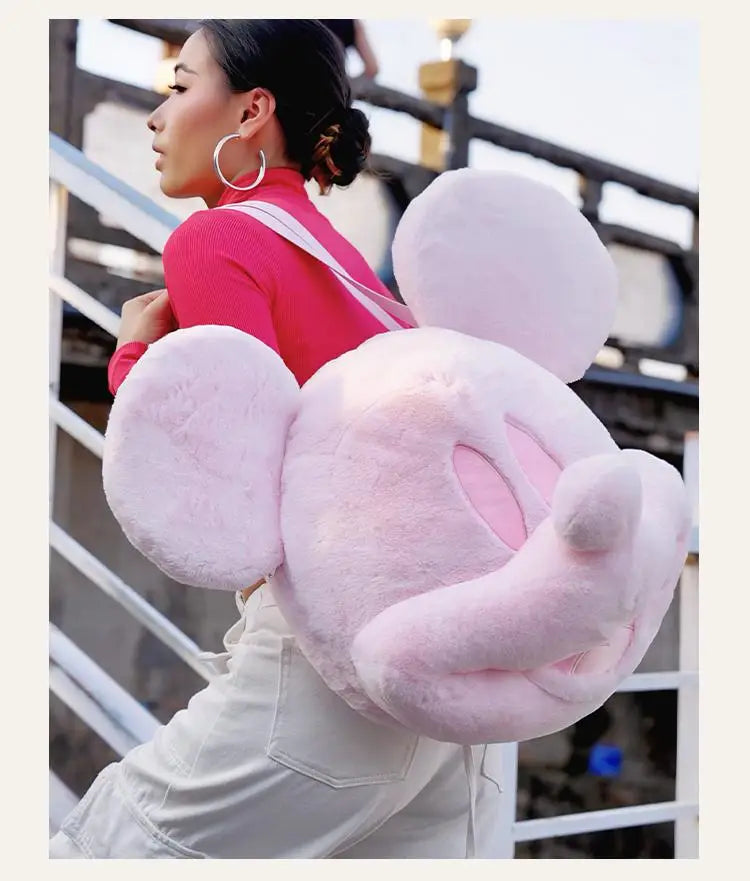 Mickey Big Head Bag Single Shoulder Bag Cartoon Mickey Toys Girlfriend Kawaii Surprise Christmas Birthday Gifts
