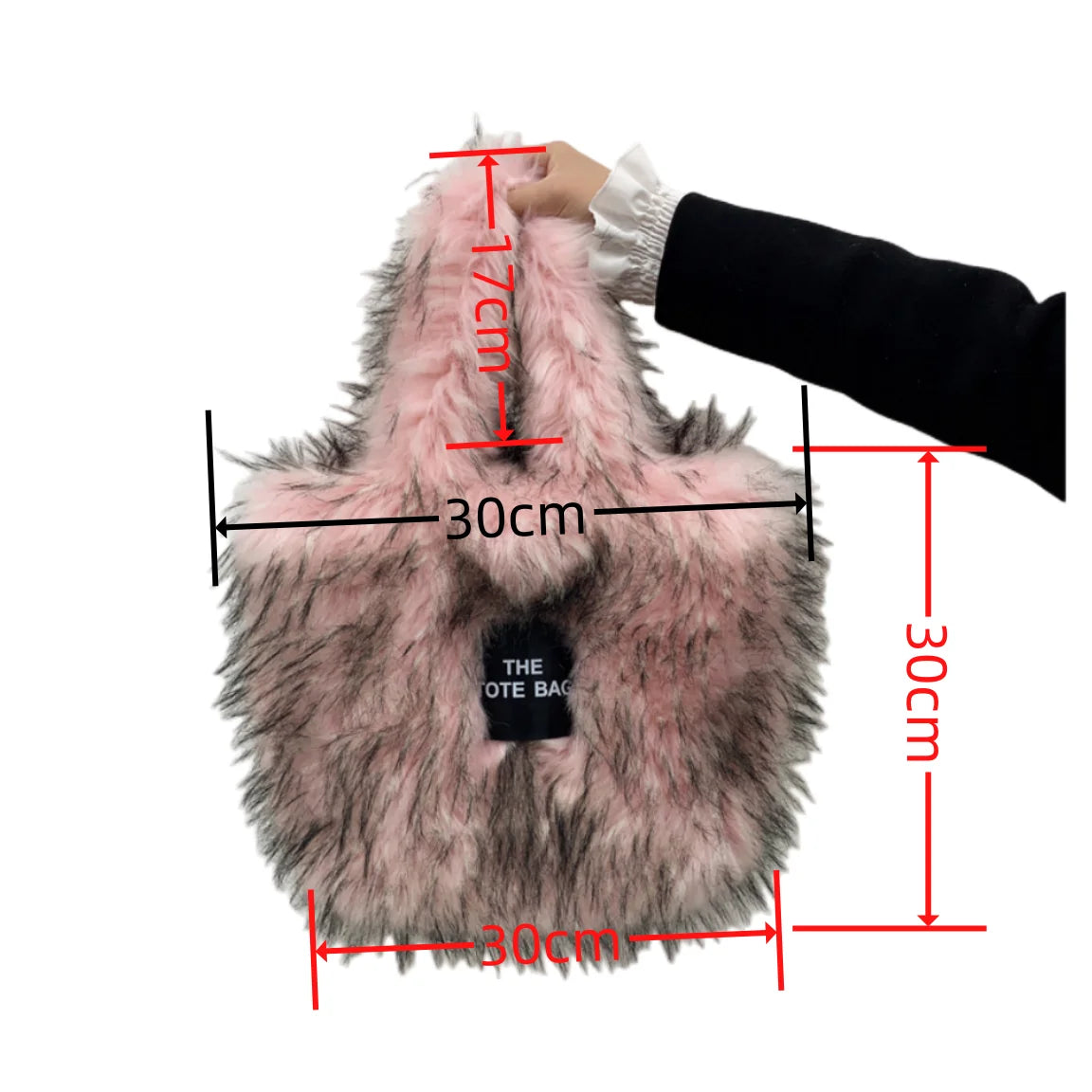 Luxury Designer The Tote Bags for Women Furry Leather Branded Fur Shoulder Bags Female Large Crossbody Handbags