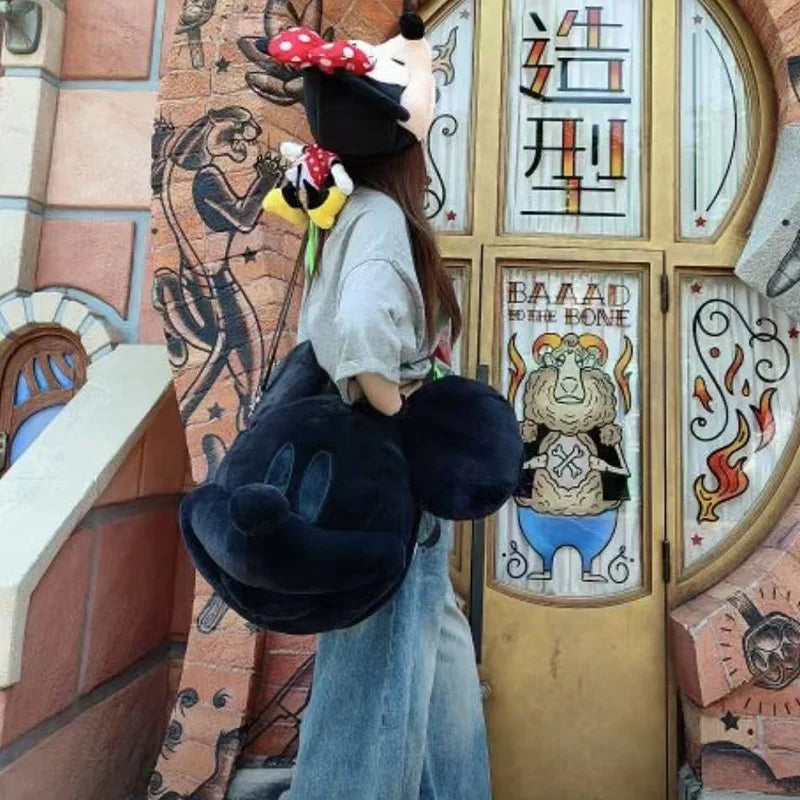 Mickey Big Head Bag Single Shoulder Bag Cartoon Mickey Toys Girlfriend Kawaii Surprise Christmas Birthday Gifts
