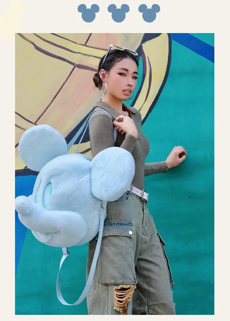 Mickey Big Head Bag Single Shoulder Bag Cartoon Mickey Toys Girlfriend Kawaii Surprise Christmas Birthday Gifts