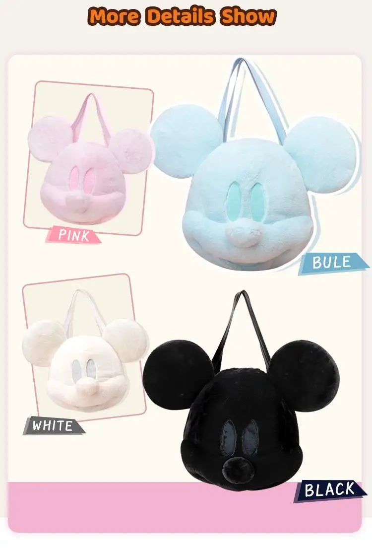 Mickey Big Head Bag Single Shoulder Bag Cartoon Mickey Toys Girlfriend Kawaii Surprise Christmas Birthday Gifts