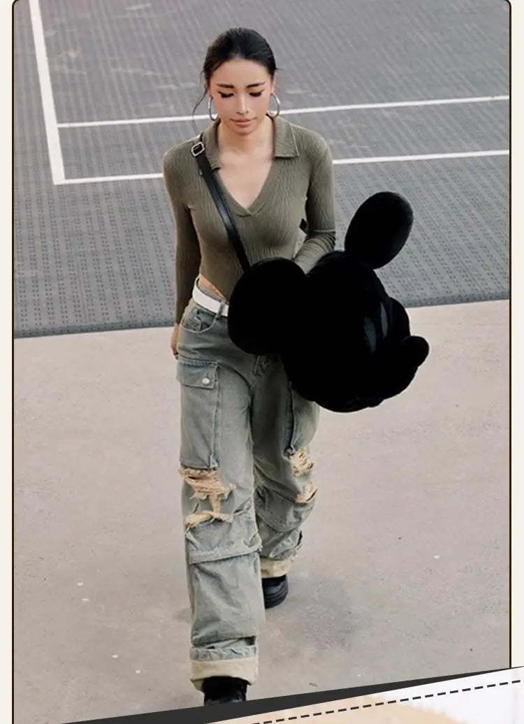Mickey Big Head Bag Single Shoulder Bag Cartoon Mickey Toys Girlfriend Kawaii Surprise Christmas Birthday Gifts