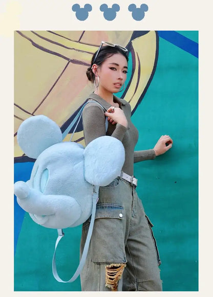 Mickey Big Head Bag Single Shoulder Bag Cartoon Mickey Toys Girlfriend Kawaii Surprise Christmas Birthday Gifts