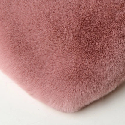 Fashion Women's Heart Shaped Handbags Cute Faux Fur Crossbody Bags  Lady Soft Plush Chain Shoulder Bag Shopper Totes